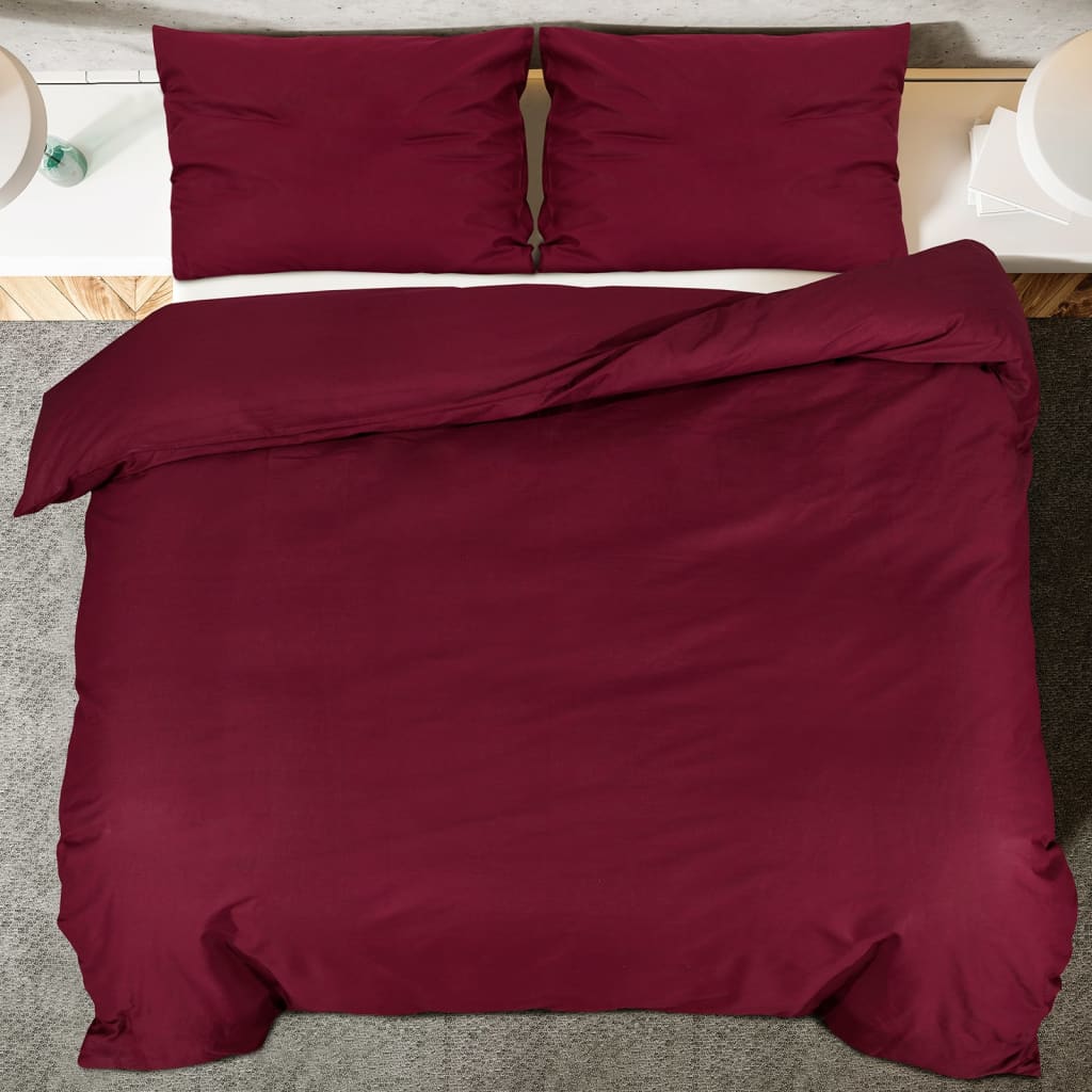 Duvet Cover Set Bordeaux 200X220 Cm Light-Weight Microfiber