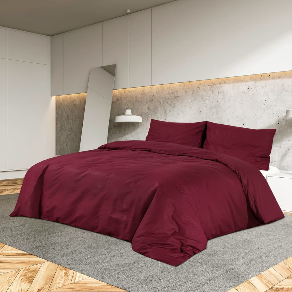 Duvet Cover Set Bordeaux 200X220 Cm Light-Weight Microfiber