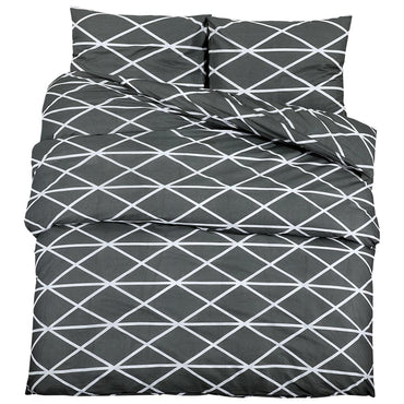 Duvet Cover Set Grey 140X200 Cm Cotton