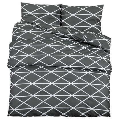 Duvet Cover Set Grey 140X200 Cm Cotton