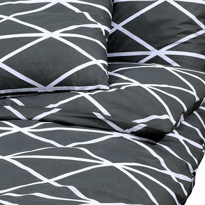 Duvet Cover Set Grey 155X220 Cm Cotton