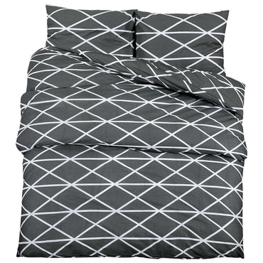 Duvet Cover Set Grey 200X200 Cm Cotton