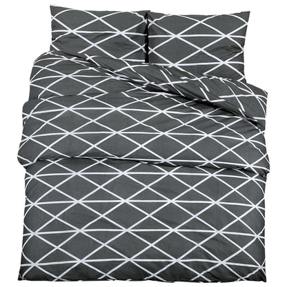 Duvet Cover Set Grey 200X200 Cm Cotton