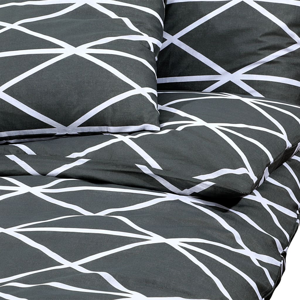 Duvet Cover Set Grey 200X200 Cm Cotton