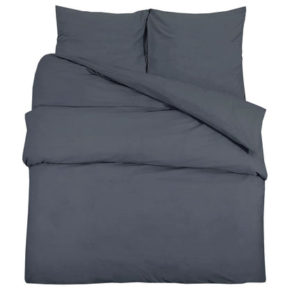 Duvet Cover Set Anthracite 260X240 Cm Cotton