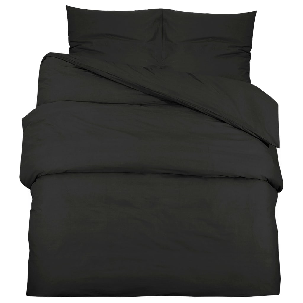 Duvet Cover Set Black 140X200 Cm Cotton