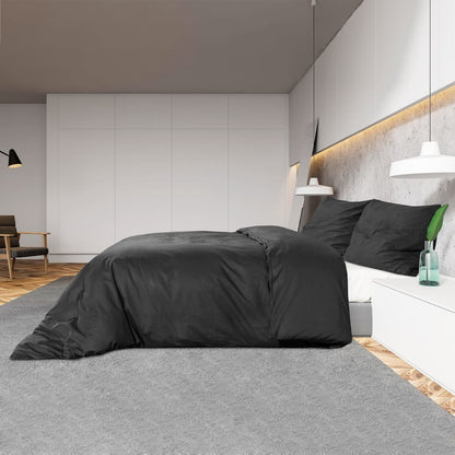 Duvet Cover Set Black 240X220 Cm Cotton