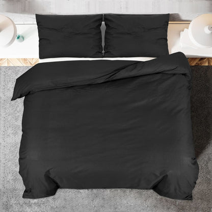 Duvet Cover Set Black 240X220 Cm Cotton