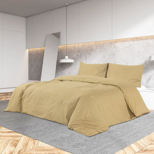 Duvet Cover Set Taupe 140X200 Cm Cotton