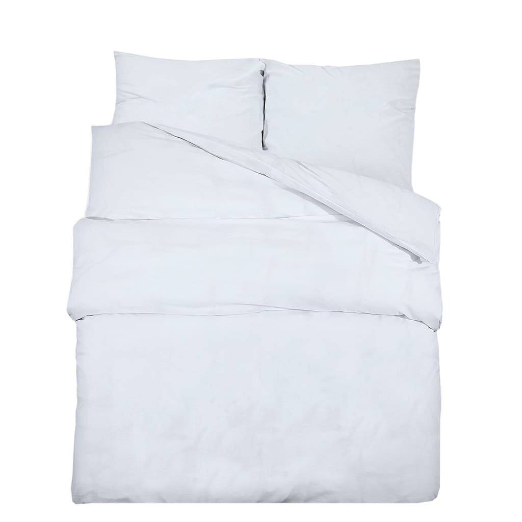 Duvet Cover Set White 260X220 Cm Cotton