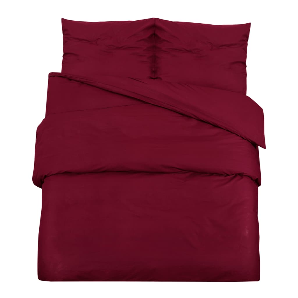 Duvet Cover Set Bordeaux 140X200 Cm Cotton