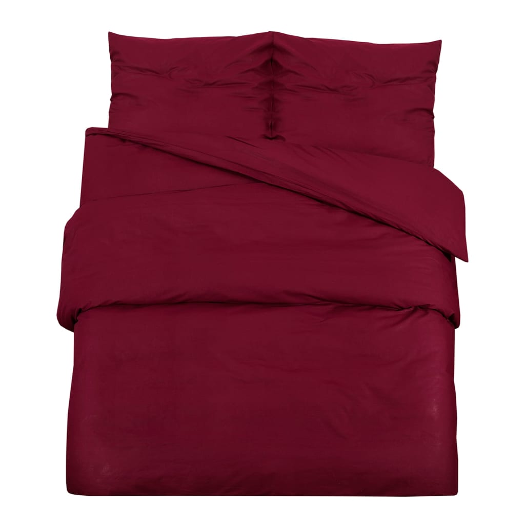 Duvet Cover Set Bordeaux 220X240 Cm Cotton