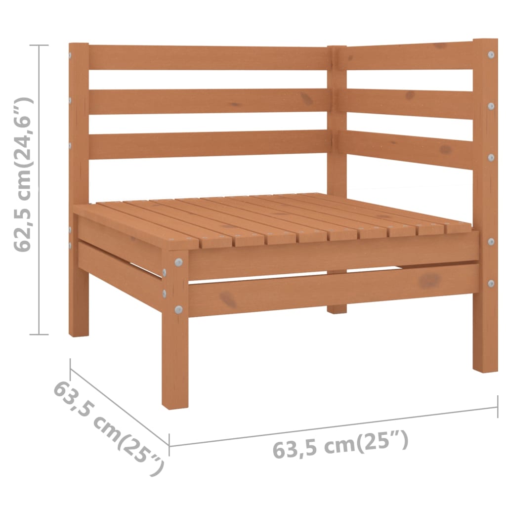 Garden Corner Sofa Honey Brown Solid Wood Pine