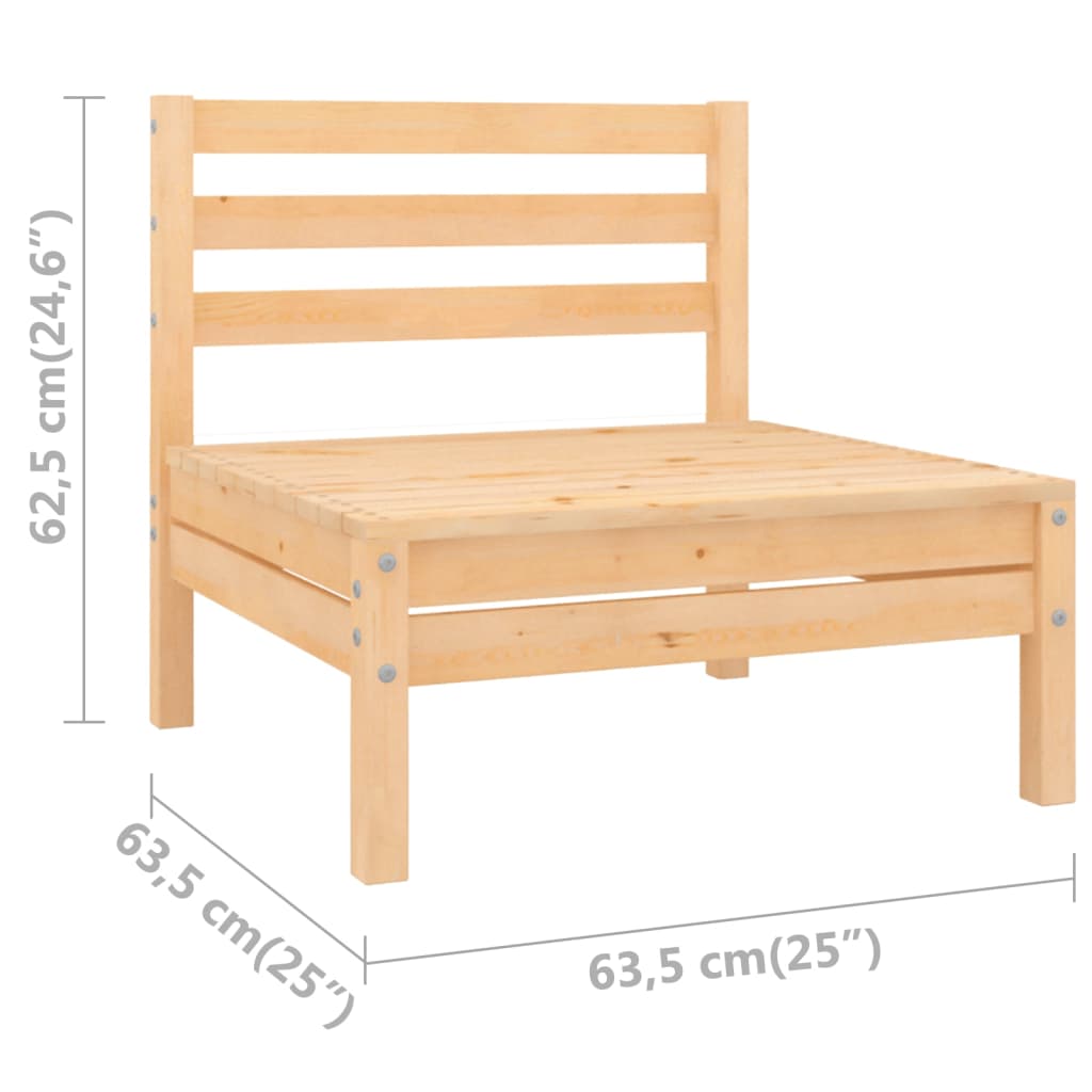 Garden Middle Sofa Solid Wood Pine