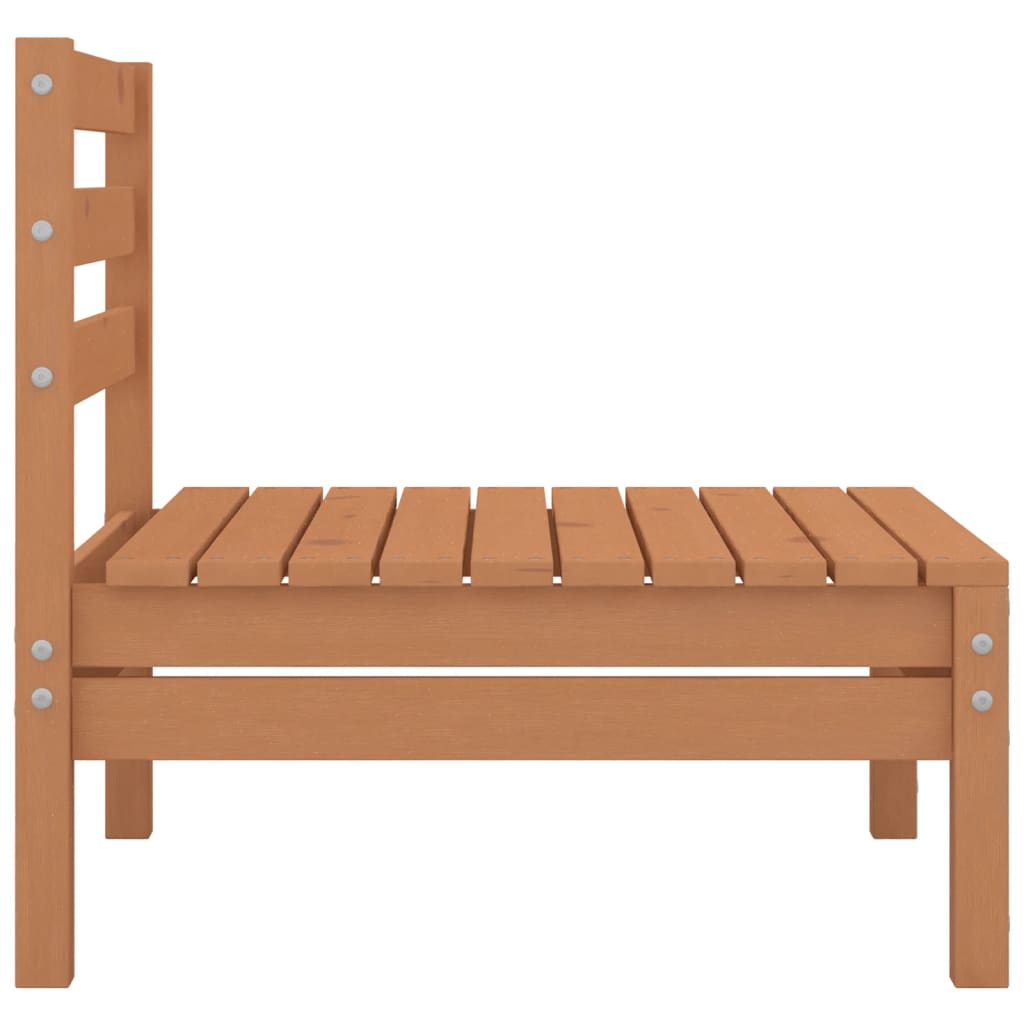 Garden Middle Sofa Honey Brown Solid Wood Pine