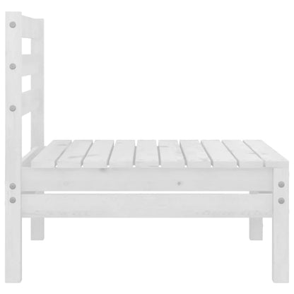 Garden Middle Sofas 2 Pcs White Solid Pinewood