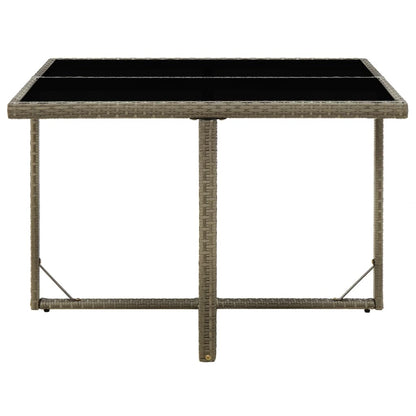 Garden Table Grey 109X107X74 Cm Poly Rattan And Glass