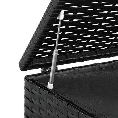 Garden Cushion Box Pe Rattan 100X49X103.5 Cm Black