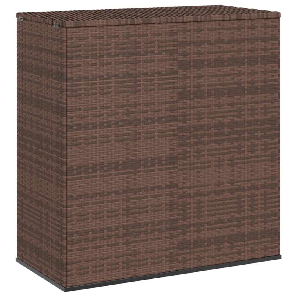 Garden Cushion Box Pe Rattan 100X49X103.5 Cm Brown