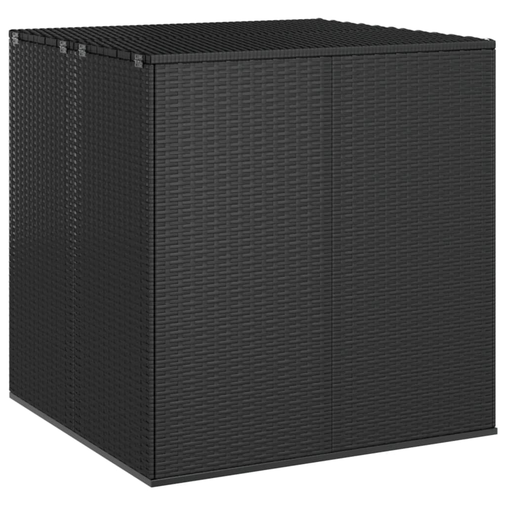 Garden Cushion Box Pe Rattan 100X97.5X104 Cm Black