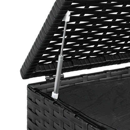 Garden Cushion Box Pe Rattan 100X97.5X104 Cm Black