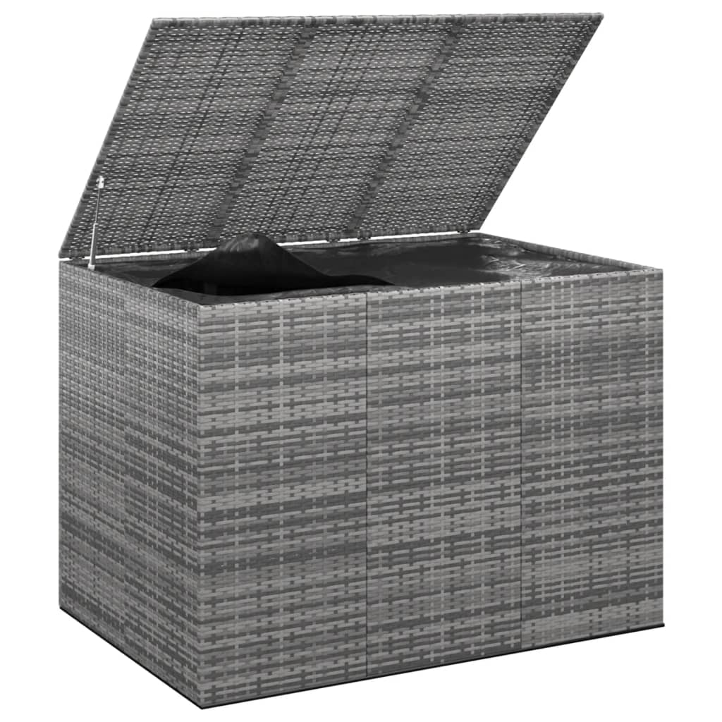 Garden Cushion Box Pe Rattan 145X100X103 Cm Grey