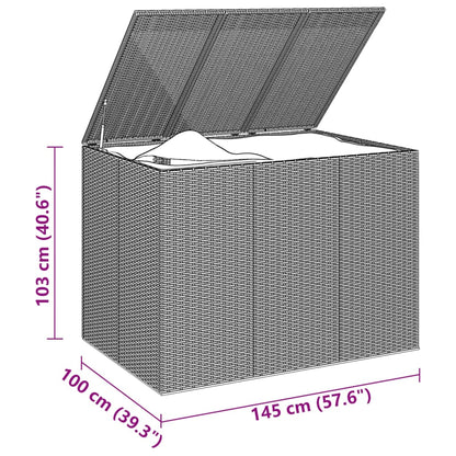 Garden Cushion Box Pe Rattan 145X100X103 Cm Grey