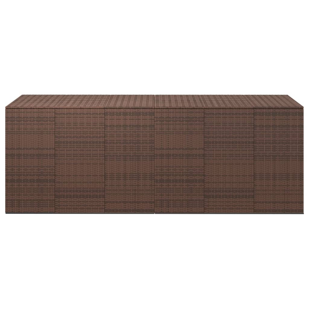 Garden Cushion Box Pe Rattan 291X100.5X104 Cm Brown