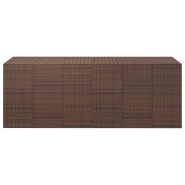 Garden Cushion Box Pe Rattan 291X100.5X104 Cm Brown