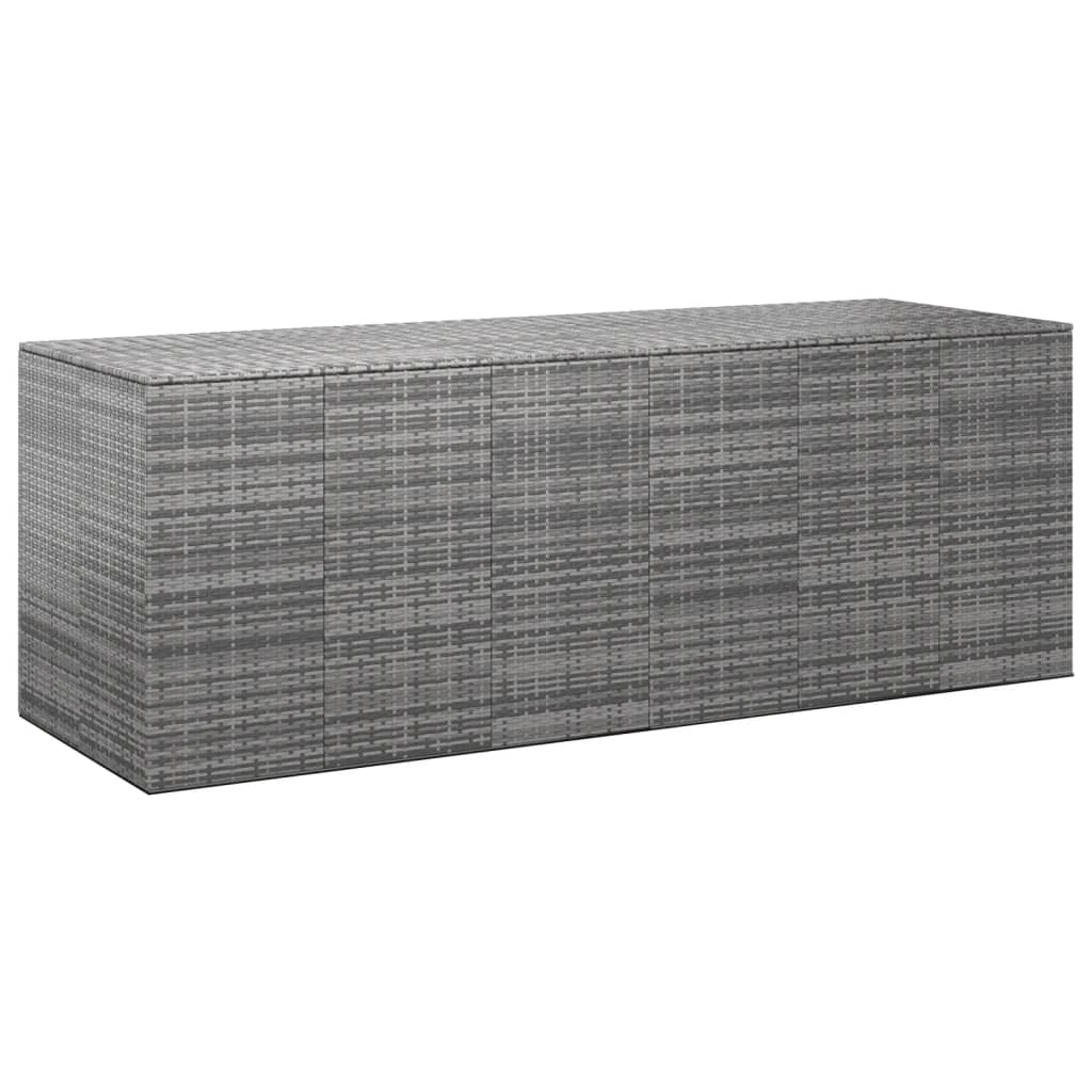 Garden Cushion Box Pe Rattan 291X100.5X104 Cm Grey