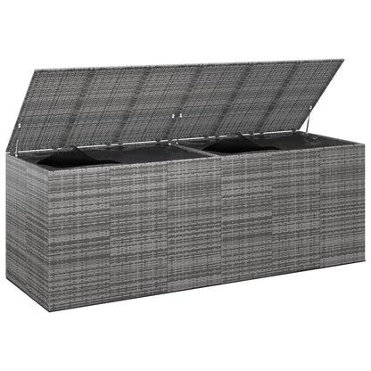 Garden Cushion Box Pe Rattan 291X100.5X104 Cm Grey