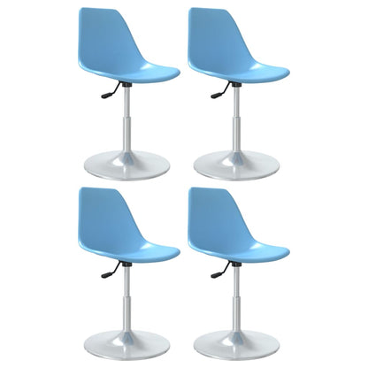 Swivel Dining Chairs 4 Pcs Blue Pp