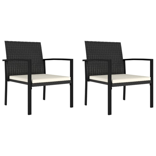 Garden Dining Chairs 2 Pcs Poly Rattan Black