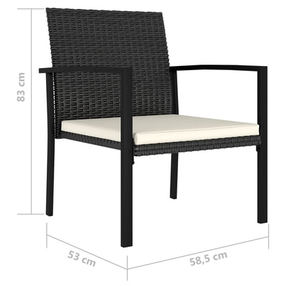 Garden Dining Chairs 2 Pcs Poly Rattan Black