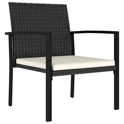 Garden Dining Chairs 4 Pcs Poly Rattan Black