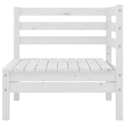 Garden 2-Seater Sofa White Solid Pinewood