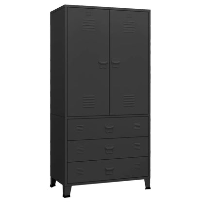 Industrial Wardrobe Black 90X50X180 Cm Metal