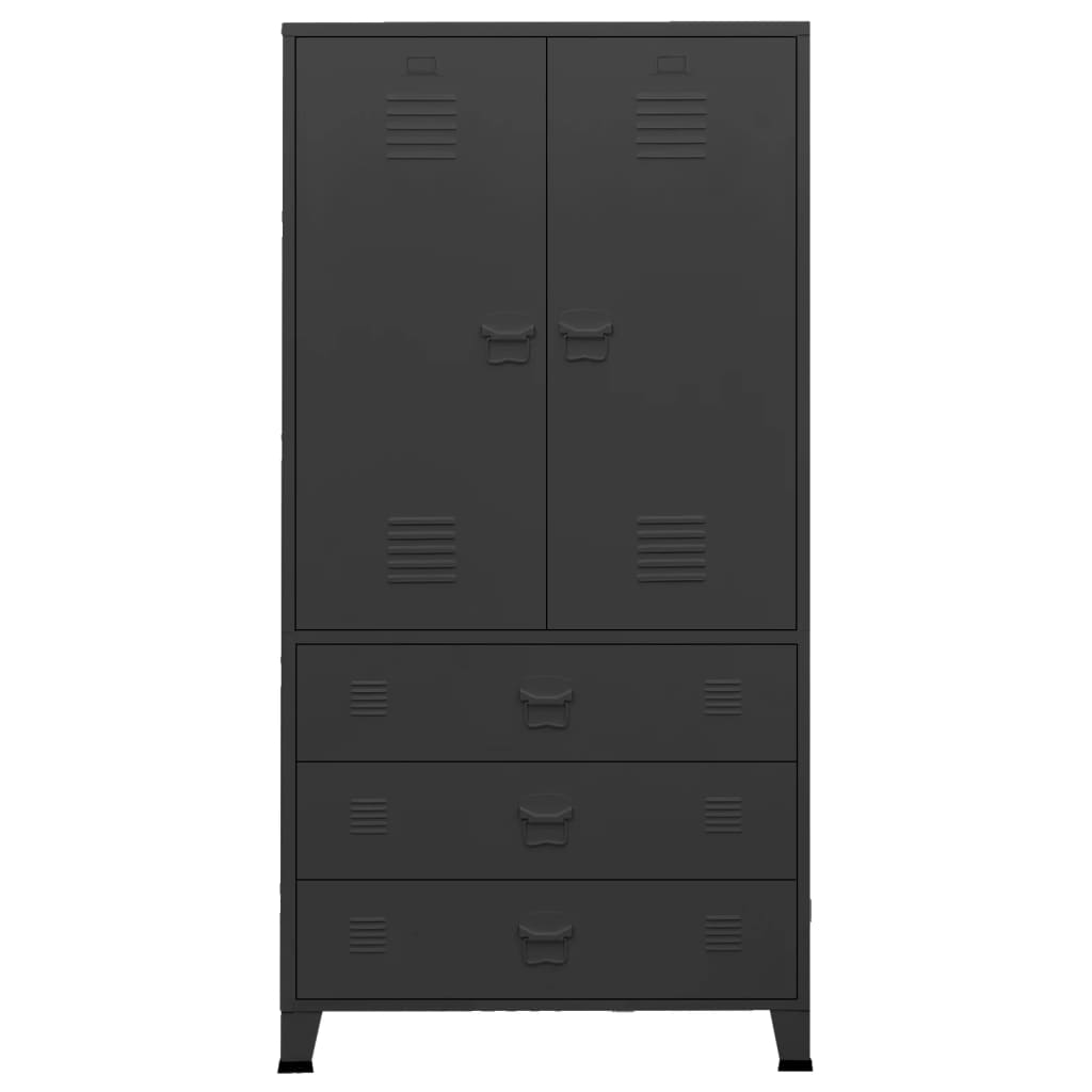 Industrial Wardrobe Black 90X50X180 Cm Metal