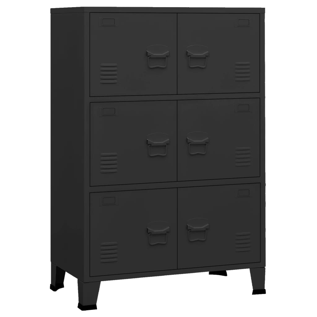 Industrial Storage Chest Black 75X40X115 Cm Metal