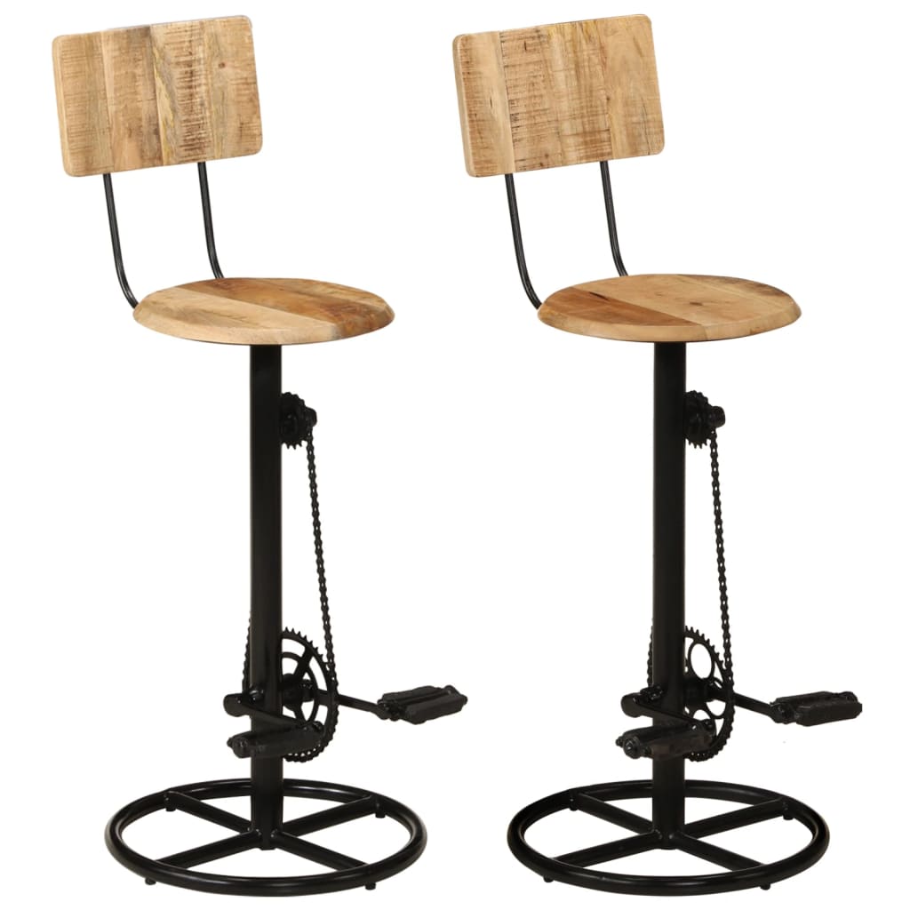 Bar Stools 2 Pcs Solid Wood Mango