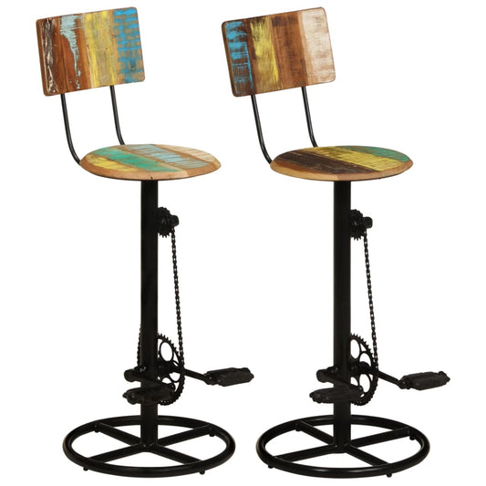 Bar Stools 2 Pcs Solid Wood Reclaimed