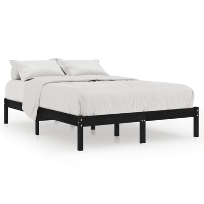 Bed Frame Black Solid Wood 150X200 Cm King Size