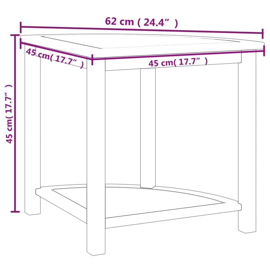 Bathroom Side Table 45X45X45 Cm Solid Wood Teak