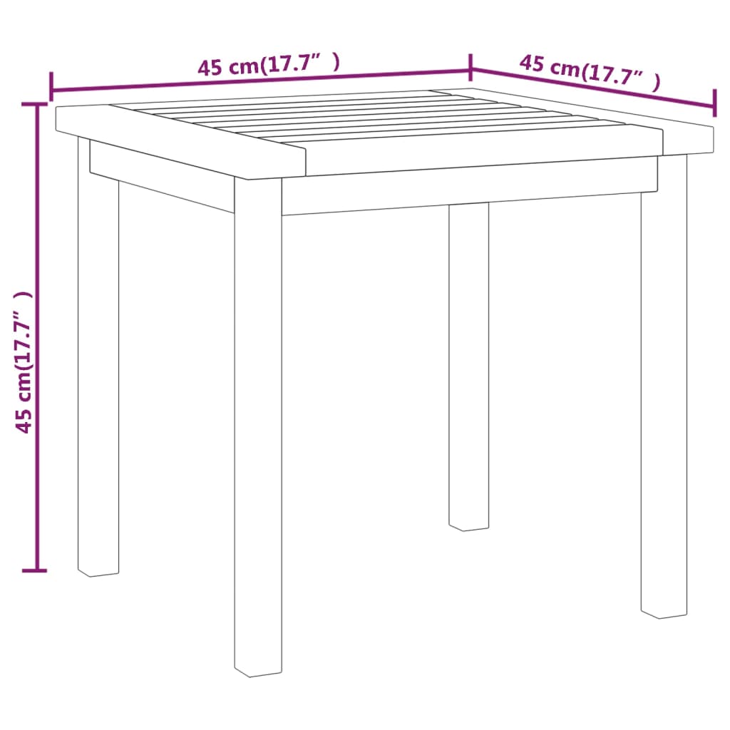 Side Table 45X45X45 Cm Solid Wood Teak