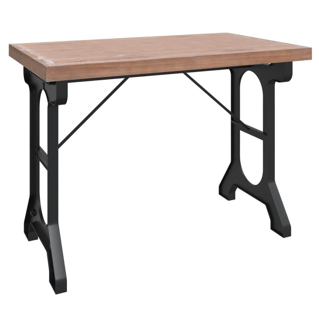 Dining Table 110X65X82 Cm Solid Wood Fir And Iron