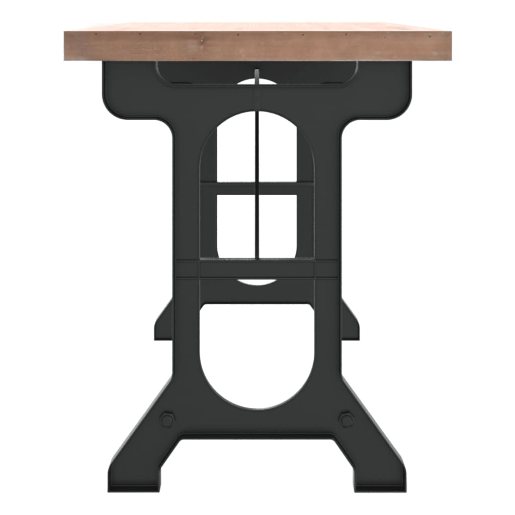 Dining Table 110X65X82 Cm Solid Wood Fir And Iron