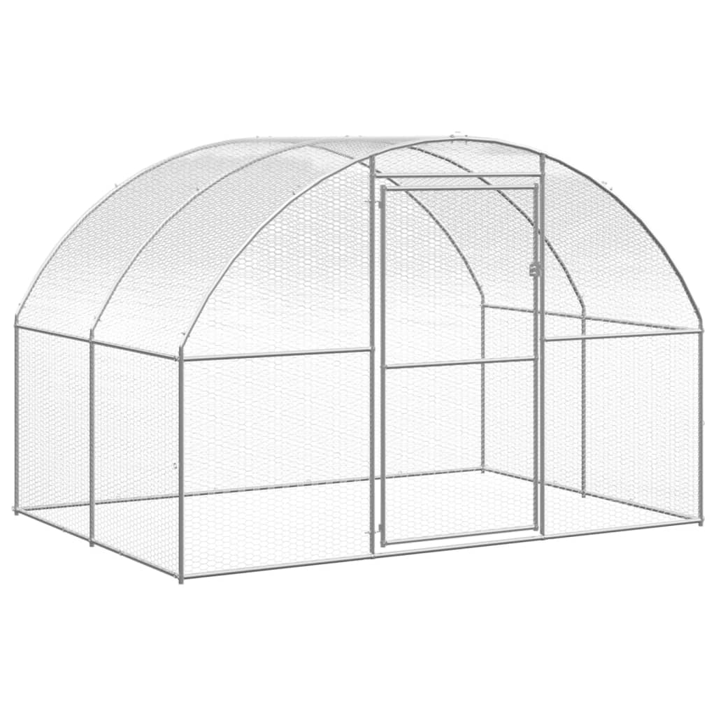 Outdoor Chicken Coop 3X8X2 M Galvanised Steel