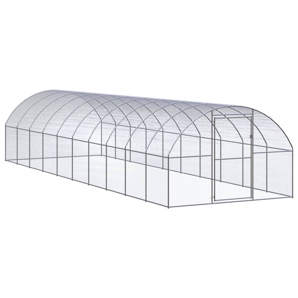 Outdoor Chicken Coop 3X10X2 M Galvanised Steel