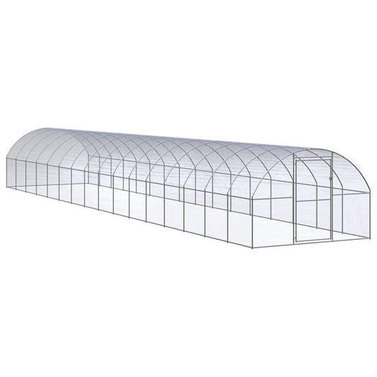 Outdoor Chicken Coop 3X16X2 M Galvanised Steel