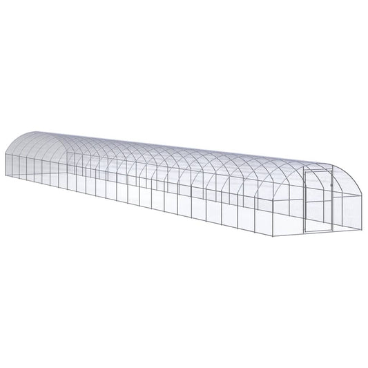 Outdoor Chicken Coop 3X24X2 M Galvanised Steel